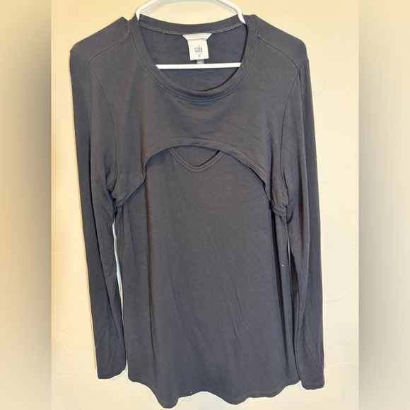 CAbi peek-a-boo long sleeve Black top style 4201 size Medium - Picture 2 of 9